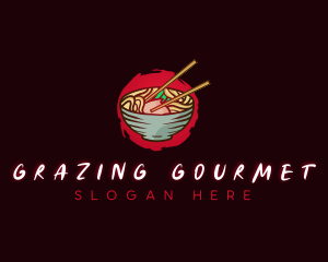 Ramen Noodle Dish logo design