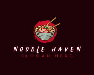 Ramen Noodle Dish logo design