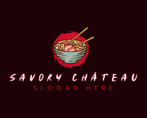 Ramen Noodle Dish logo design