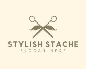 Barber Mustache Scissors logo