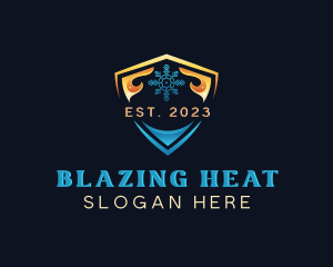 Snowflake Flame HVAC logo design