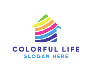 Colorful Home Real Estate logo design