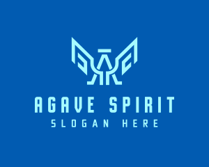 Blue Angel Letter A logo design