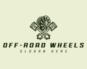 Piston Wheel Rims logo design