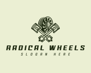 Piston Wheel Rims logo design