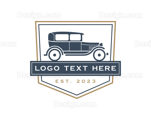 Retro Car Shield Rental Logo