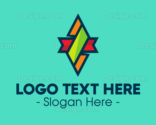 Colorful Diamond Bookmark Logo