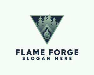 Outdoor Camping  Bonfire logo design