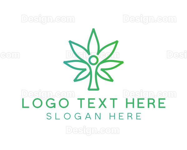 Cannabis Tree Person Logo