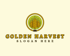 Wheat Agriculture Kansas logo design