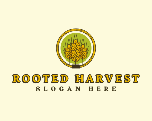 Wheat Agriculture Kansas logo design