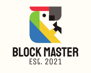 Colorful Blocks Parrot  logo design