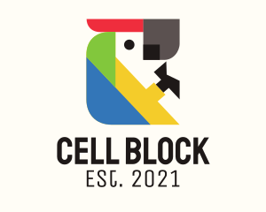 Colorful Blocks Parrot  logo design