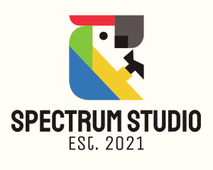 Colorful Blocks Parrot  logo