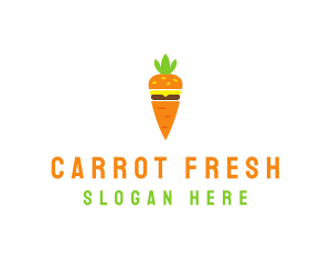 Carrot Vegetable Burger logo design