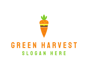 Carrot Vegetable Burger logo design