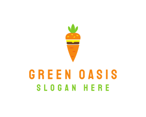 Carrot Vegetable Burger logo design