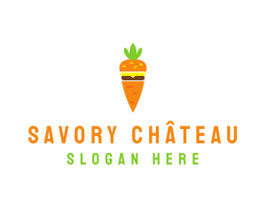 Carrot Vegetable Burger logo design