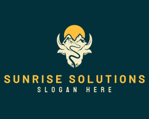 Wild Sun Bison logo design