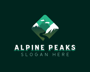 Alpine Mountain Peak logo design
