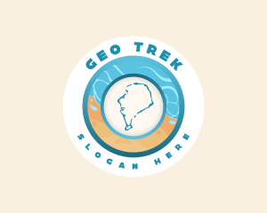 Tuvalu Island Map logo design