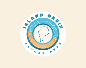 Tuvalu Island Map logo design