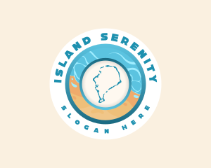 Tuvalu Island Map logo design