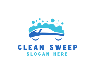 Car Cleaning Bubbles logo design