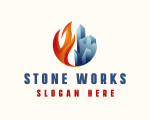 Ice Stone Fire logo design