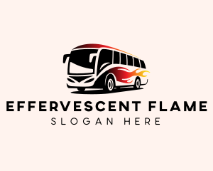 Flame Bus Shuttle logo design