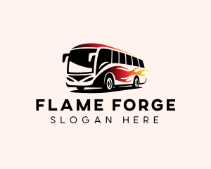 Flame Bus Shuttle logo design