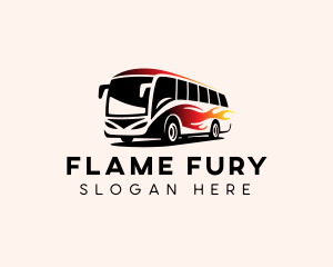 Flame Bus Shuttle logo design