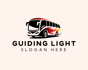 Flame Bus Shuttle logo design