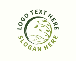 Roots - Eco Agriculture Farming logo design