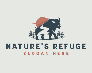 Buffalo Bison Wildlife Nature logo