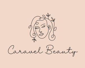 Beauty Flower Woman logo design