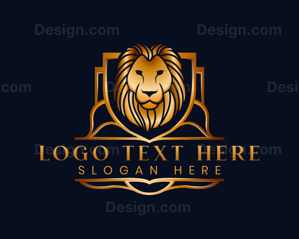 Premium Lion Shield Logo