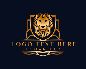 Premium Lion Shield logo