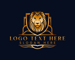 Premium Lion Shield logo