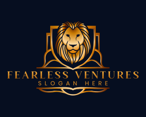 Premium Lion Shield logo design