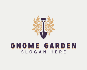 Shovel Garden Leaves logo design