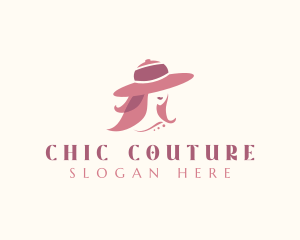 Fashion Hat Woman logo design