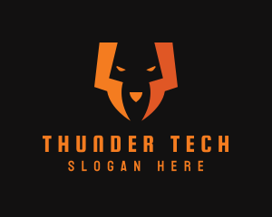 Thunder Geometric Bear logo design