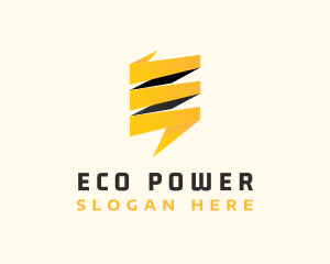 Lightning Power Letter E logo design