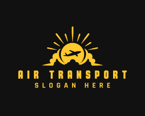 Travel Sun Airplane logo design