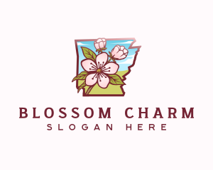 Apple Blossom Arkansas Flower logo design