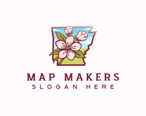 Apple Blossom Arkansas Flower logo design