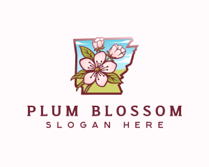 Apple Blossom Arkansas Flower logo design