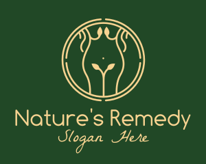 Nature Woman Body Massage  logo design