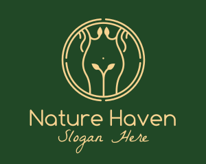 Nature Woman Body Massage  logo design